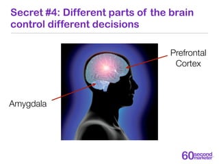 Secret #4: Different parts of the brain
control different decisions

                                  Prefrontal
        ...