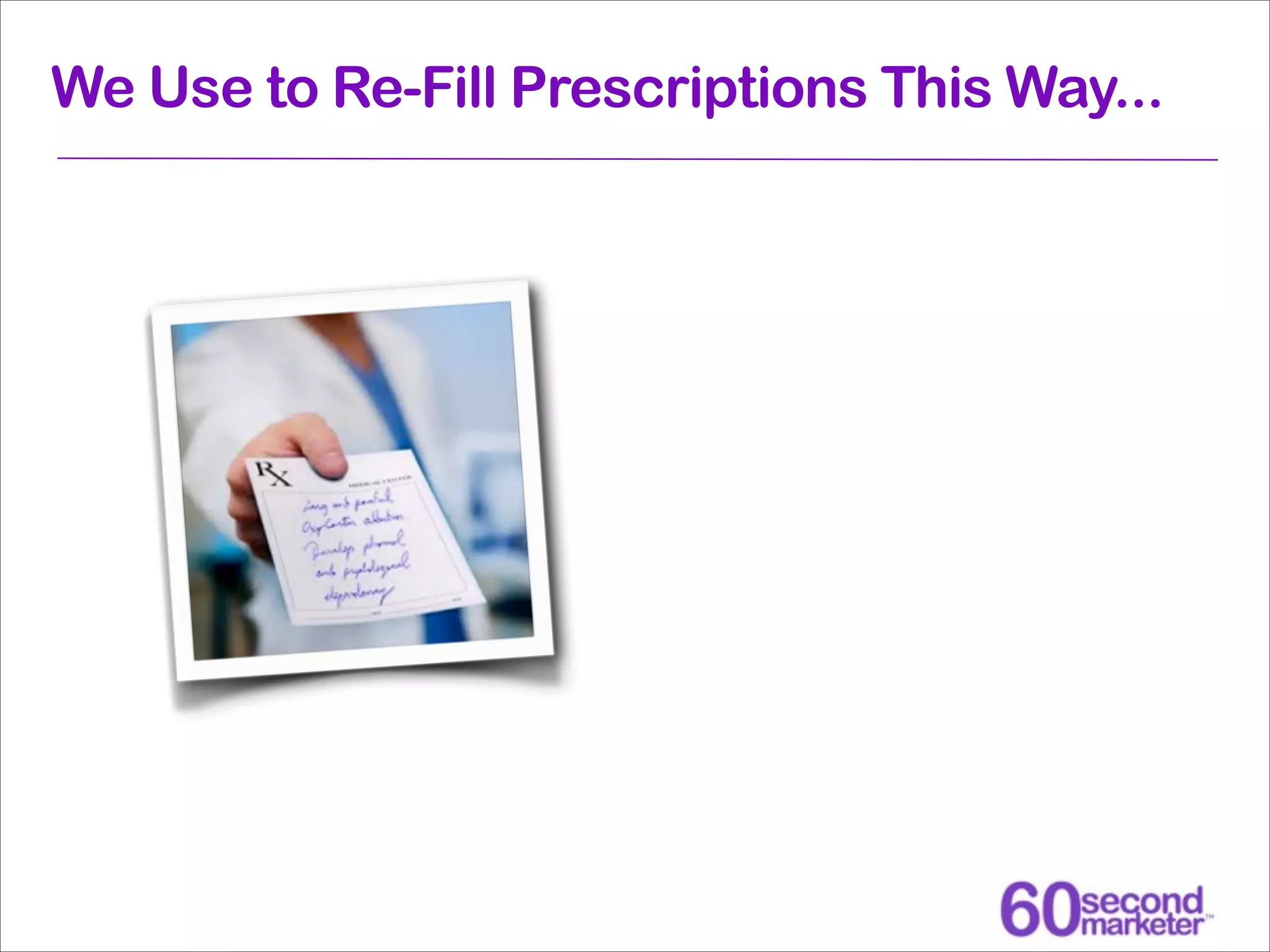 We Use to Re-Fill Prescriptions This Way...

 