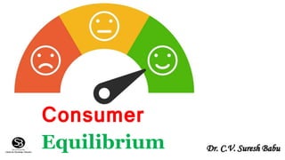 Dr. C.V. Suresh Babu
Consumer
Equilibrium
 