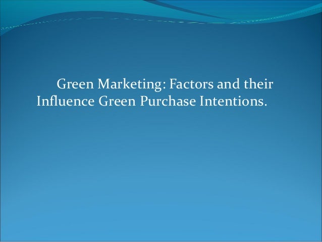 Green purchase intention thesis