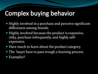 Consumers markets (buyer decision processes) - chapter 3