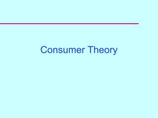 1
Consumer Theory
 