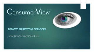 ConsumerView
REMOTE MARKETING SERVICES
www.consumerviewmarketing.com
 