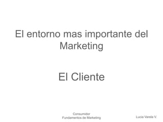 Consumidor
Fundamentos de Marketing
El entorno mas importante del
Marketing
El Cliente
Lucia Varela V.
 