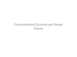 Consumidores/Usuarios por Rango
Etáreo
 