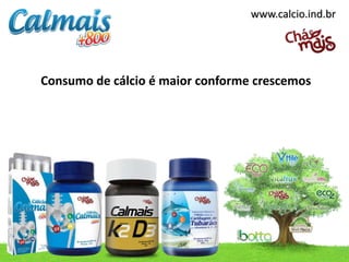 www.calcio.ind.br




Consumo de cálcio é maior conforme crescemos
 