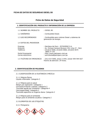 FICHA DE DATOS DE SEGURIDAD DIESEL B5
 