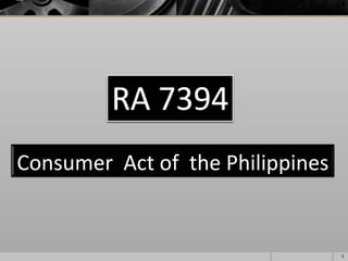 Consumer  Act of  the Philippines 