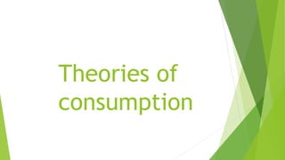 Theories of
consumption
 