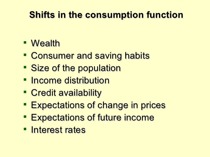 Consumption and investment