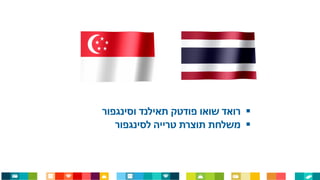 ‫רואד‬‫שואו‬‫פודטק‬‫וסינגפור‬ ‫תאילנד‬
‫לסינגפור‬ ‫טרייה‬ ‫תוצרת‬ ‫משלחת‬
 