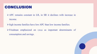 Consumption function is explained in detail with the use of four ...