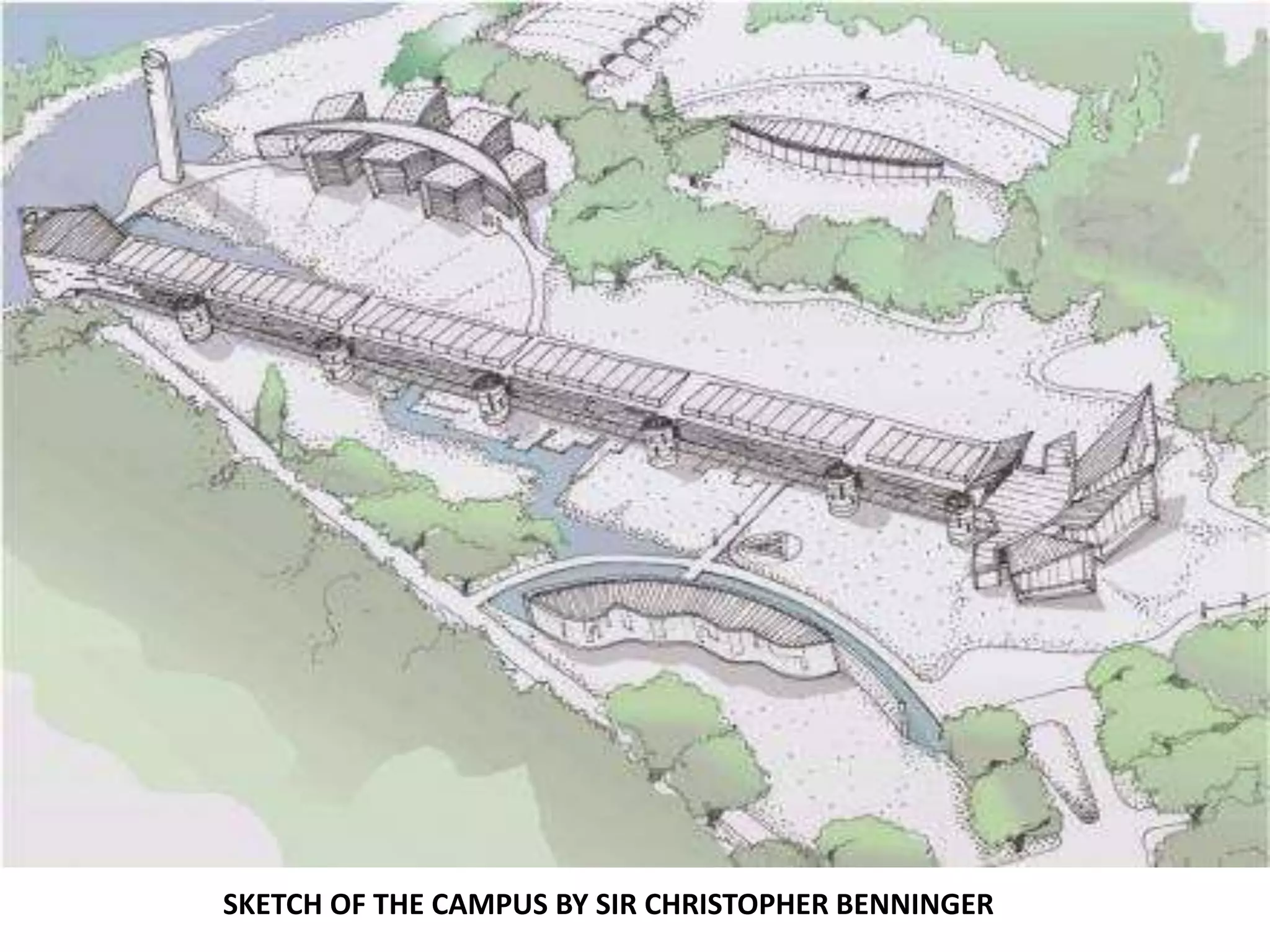 SKETCH OF THE CAMPUS BY SIR CHRISTOPHER BENNINGER
 