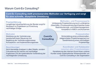 Vorteile und Kostenstruktur des Interim-Managements 
Vorteile des Interim-Managements 
§ Praxiserfahrung und Know-how-Transfer aus 
vergleichbaren Situationen 
§ Höchstes Engagement und kurzfristige 
Verfügbarkeit 
§ Hohe Umsetzungskompetenz 
§ Große persönliche Reife 
§ Neutralität und keine „falschen” Rücksichten 
§ Hochmotivierter operativer Einsatz 
§ Aus Gesamtkostensicht in der Regel günstiger 
als der Einsatz einer festangestellten 
Führungskraft 
§ Keine Forderungen aus Anstellungsverhältnis 
nach Projektabschluss („der Interim-Manager 
wird bezahlt, um zu gehen“) 
Stefan Paul 
Führungskraft 
(fest angestellt) Interim Manager 
Tagessatz Entfällt 1.250 EUR zzgl. Spesen 
(nur für geleistete Tage' also 
nicht bei Krankheit oder Urlaub) 
Fixgehalt 100.000 EUR Entfällt 
Bonus 25.000 EUR Entfällt in der Regel 
Rekrutierungs-kosten 
Rund 30% des Jahresgehalts = 
37.500 EUR. 
Benötigte Zeit: 3-9 Monate 
Keine 
Benötigte Zeit: max. 1-2 Wochen 
Lohnnebenkosten Rund 50% = 62.500€ (inkl. 
Sozialversicherung etc.) 
Keine 
Weitere 
Nebenkosten 
Hotel während der Probezeit, 
Übernahme von Umzugskosten, 
Dienstwagen, ggf. Möbel, IT, 
Mobiltelefon, Sekretariat, 
Schulungen etc.) 
Keine (Spesen s.o.) 
Trennungsko 
sten/ 
Abfindung 
Je nach Vertrag' zzgl. Anwalts-und 
Gerichtskosten 
Keine 
Kündigungsfrist Rund 6 Monate (i.d.R. unter 
Freistellung von der Arbeit) 
Max. 20 Tage' vertraglich 
definiert 
Gesamtkosten 
(Vollkosten) 
Ca. 250.000€/Jahr 
(200 Arbeitstage = 1.250€/Tag) 
1.250€/Tag zzgl. Spesen 
www.controlling-excellence.com Seite: 12 15.03.14 
 