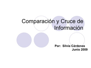 Comparación y Cruce de
           Información


           Por: Silvia Cárdenas
                       Junio 2009
 
