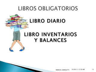 18/09/11   12:55 AM MARICEL VAIROLETTI  LIBRO DIARIO LIBRO INVENTARIOS Y BALANCES 