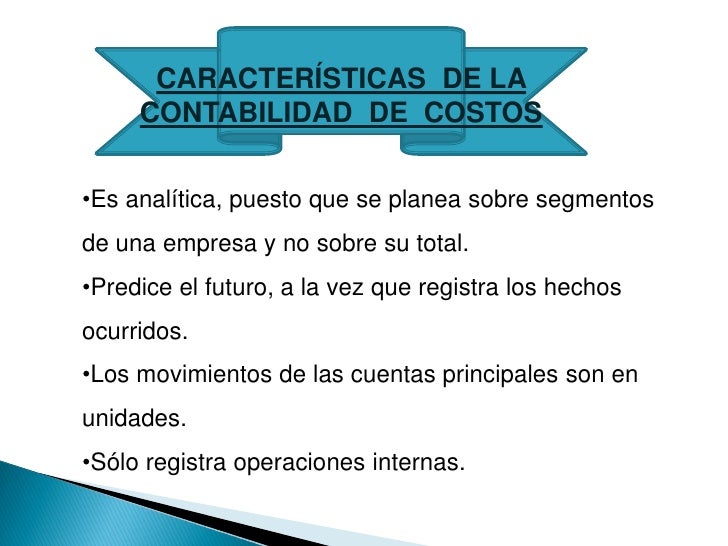 Contabilidad decostos