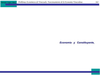 Problemas Económicos de Venezuela. Funcionamiento de la Economía Venezolana  161 La diferencia radica en que mientras en  Venezuela  este resultado está influenciado por  la función que desempeña el Estado como empresario,  en aquel país, se debe a la actuación del Estado  como productor de bienes públicos.  Al  sector privado  del país le corresponde el papel más importante en el proceso económico: en las proximidades del  60%.  El tamaño económico de cualquier Estado no debe medirse sólo por su aporte al PIB, sino también por la  eficiencia de su gasto.  Japón y Suiza tienen un tamaño estatal menor al de Venezuela. La mayoría de los países europeos tienen un tamaño superior al 40%; Dinamarca y Suecia superan el 60% y un número importante de estas naciones está sobre el 50%. En una muestra de países desarrollados se constató que el promedio se ubica en 50,2%. (Ver OECD, citado en  Economía y Constituyente,  Septiembre de 1999). Otra relación importante es la referente a la  importancia de la actividad petrolera  en la economía nacional, que se ubica en una proporción que gira en torno a  una cuarta parte como aporte al PIB.  Sobre este tema, la mayoría de los analistas coincide en que es esta situación la que contribuye a que la economía venezolana se caracterice por ser  rentística;   es decir, beneficiaria de la renta petrolera merced al desempeño del Estado como redistribuidor de dicha renta.  