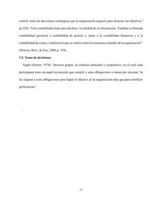 Contabilidad administrativa y toma de decisiones | PDF