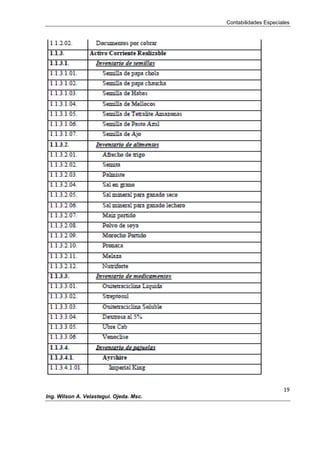 Contabilidades Especiales
19
Ing. Wilson A. Velastegui. Ojeda. Msc.
 