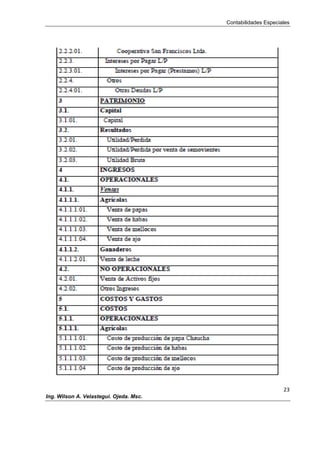 Contabilidades Especiales
23
Ing. Wilson A. Velastegui. Ojeda. Msc.
 