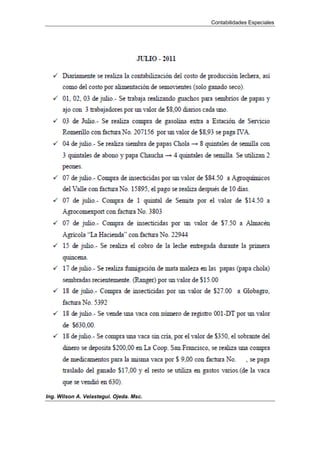 Contabilidades Especiales
45
Ing. Wilson A. Velastegui. Ojeda. Msc.
 