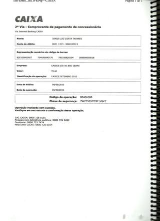 Prestação de Contas - Agosto 2010