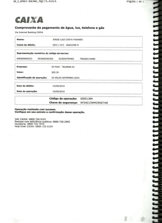 Prestação de Contas - Agosto 2010