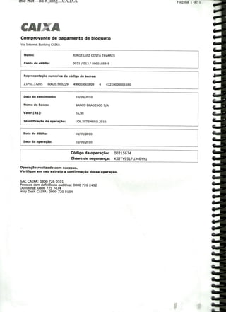 Prestação de Contas - Agosto 2010