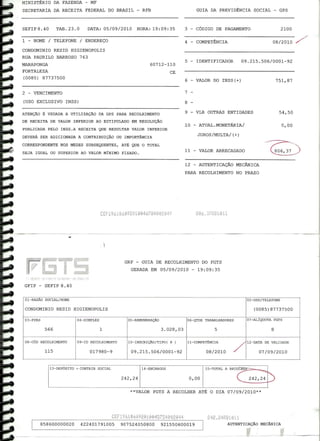 Prestação de Contas - Agosto 2010