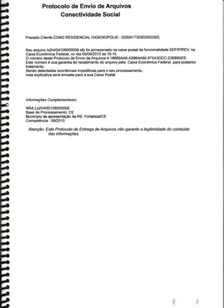 Prestação de Contas - Agosto 2010