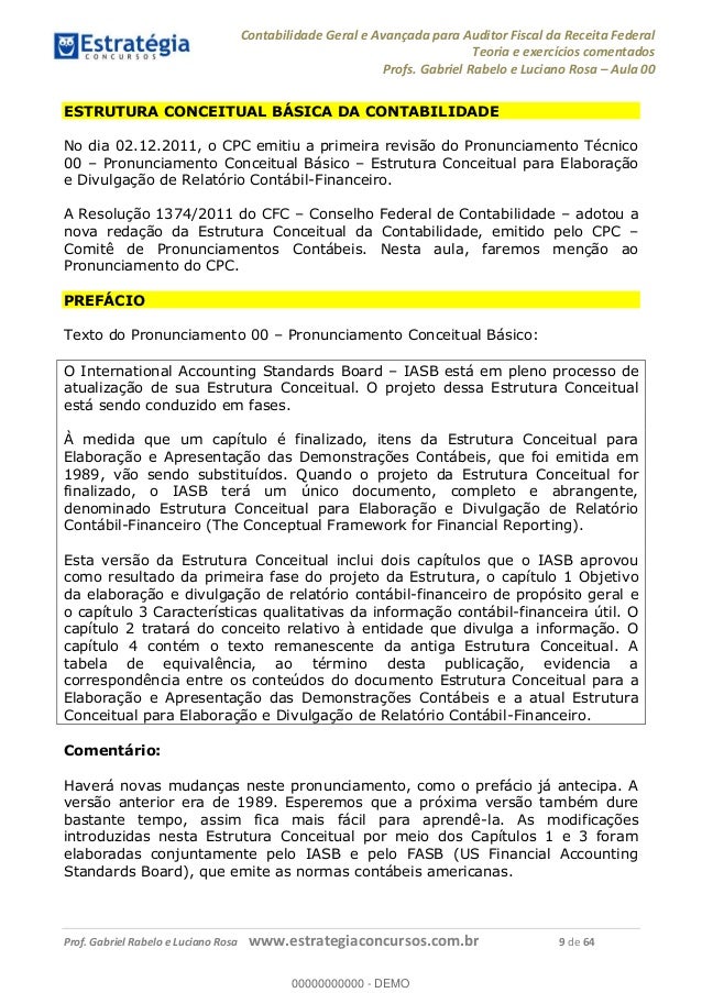 Contabilidade Geral e Avançada para Auditor Fiscal Receita