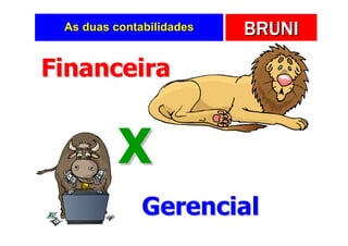 As duas contabilidades   BRUNI

Financeira


          X
              Gerencial
 