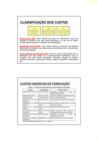 Contabilidade de custos material prova 01 | PDF
