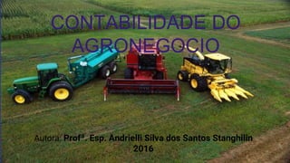 Autora: Profª. Esp. Andrielli Silva dos Santos Stanghilin
2016
CONTABILIDADE DO
AGRONEGOCIO
 