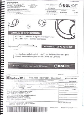 Prestação de Contas - Fevereiro 2010