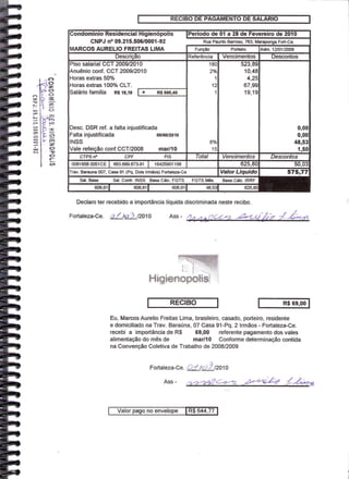Prestação de Contas - Fevereiro 2010