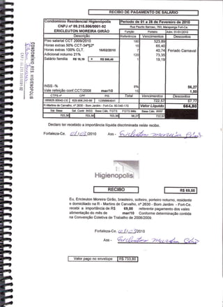 Prestação de Contas - Fevereiro 2010