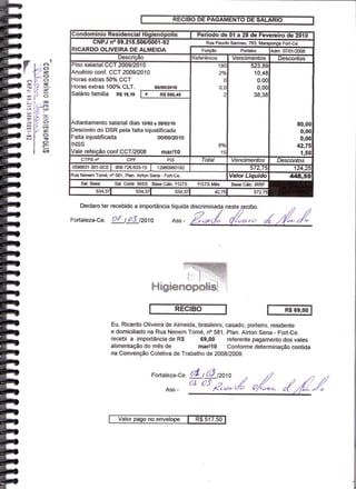 Prestação de Contas - Fevereiro 2010