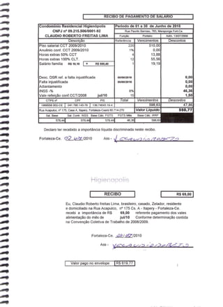 Prestação de Contas - Junho 2010