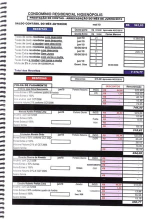 Prestação de Contas - Junho 2010