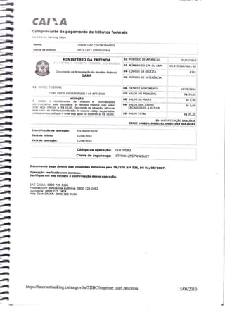 Prestação de Contas - Junho 2010