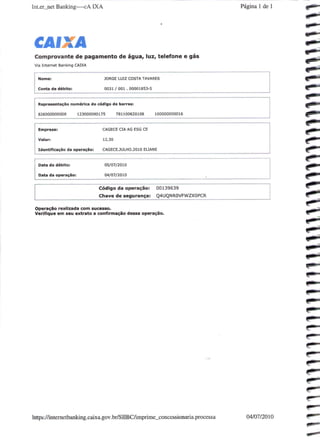 Prestação de Contas - Junho 2010