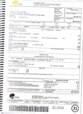Prestação de Contas - Junho 2010