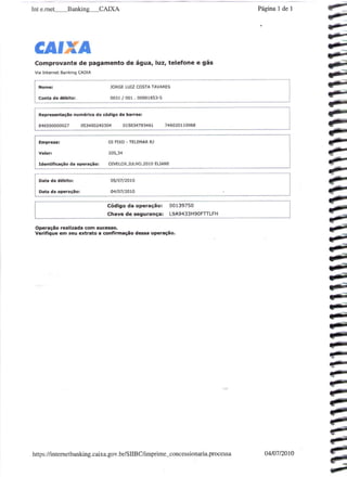 Prestação de Contas - Junho 2010