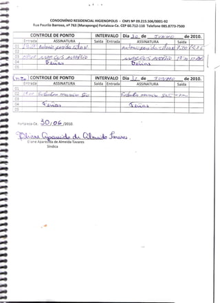 Prestação de Contas - Junho 2010