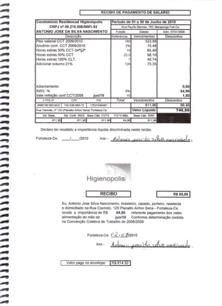 Prestação de Contas - Junho 2010
