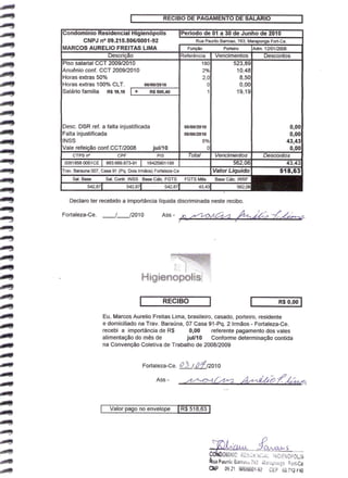 Prestação de Contas - Junho 2010