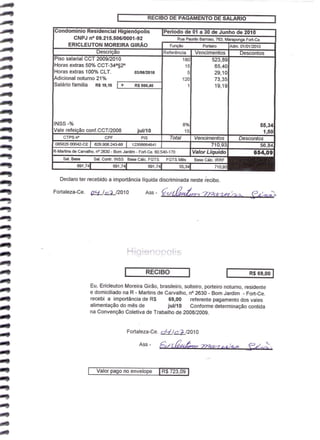 Prestação de Contas - Junho 2010