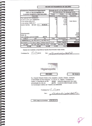 Prestação de Contas - Março 2010